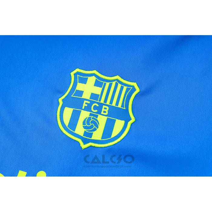 Tuta da Track FC Barcellona Manica Corta 2024-2025 Blu - Pantaloncini